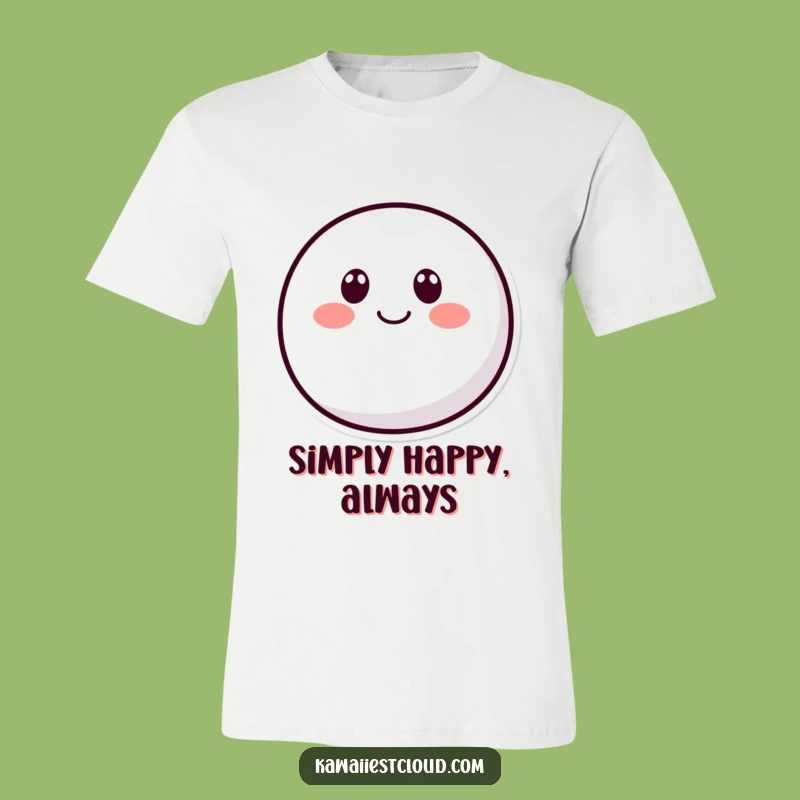 Funny Rounded Character Tee: Dot Eyes Smile, Cheerful Funny Gift for Friends