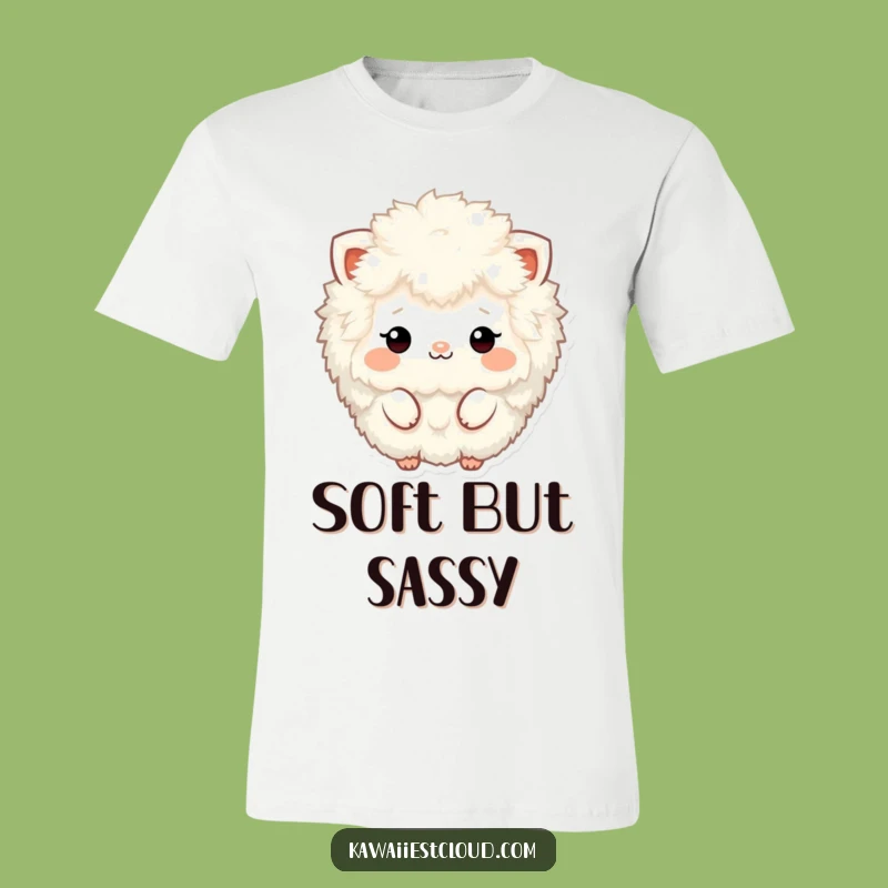 Funny Fluffy Character Tee: Textured Minimalist Style, Cool Funny Gift for Friends