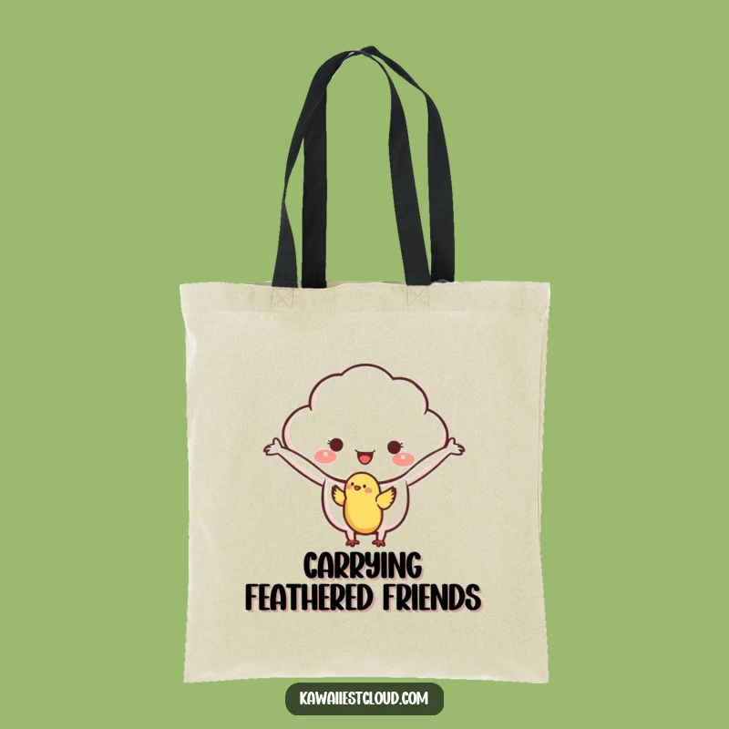 Funny Kind Cloud Tote Bag, Welcoming Bird Holder, Gentle Everyday Bag