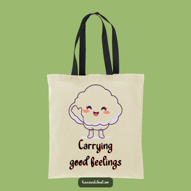 Funny Cloud High-Five Tote Bag: Carry Positivity and Essentials Gift