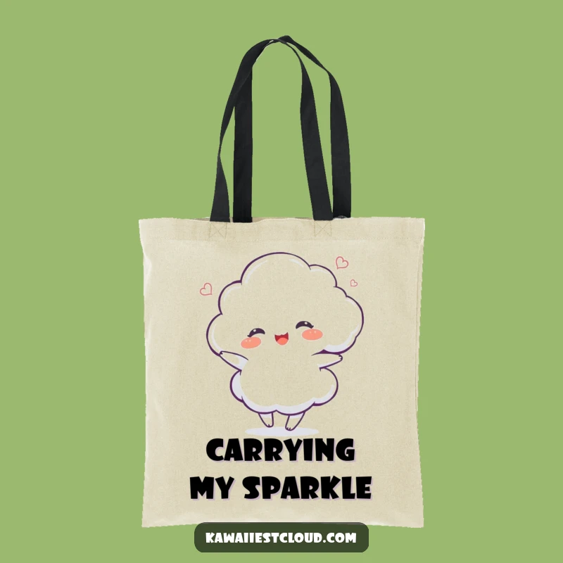 Funny Delighted Cloud Tote Bag - Carry Your Sparkle, Whimsical & Handy Gift