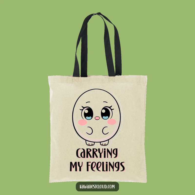 Funny Ovular Character Tote Bag: Innocent Eyes Style, Ideal Eco-Friendly Funny Gift