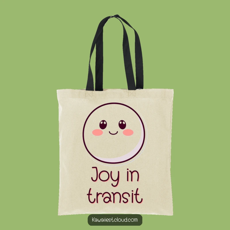 Funny Rounded Character Tote Bag: Smile Design, Practical Funny Gift for Groceries