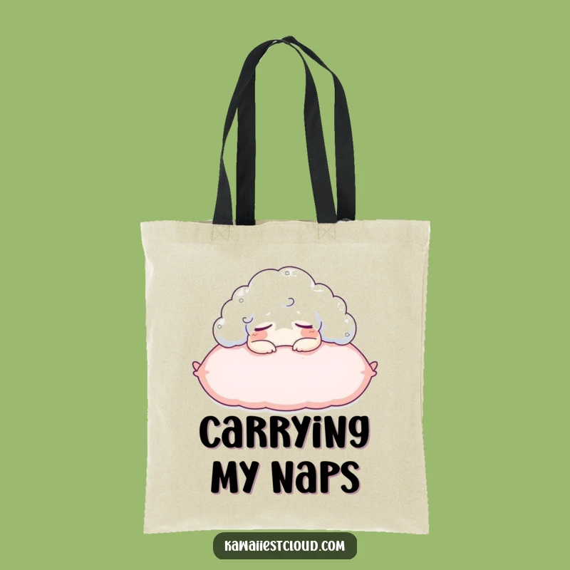 Funny Sleepy Cloud Pillow Tote Bag - Nap Accessory - Funny Gift