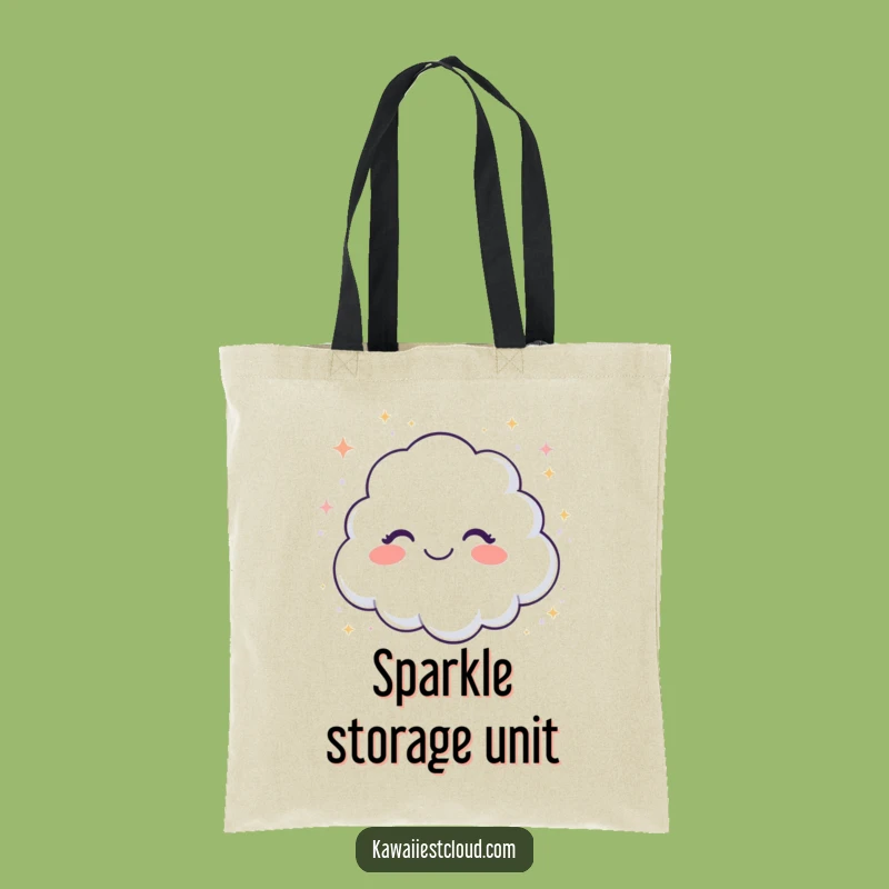Funny Giggling Cloud Glitter Tote Bag - Sparkle Accessory - Funny Gift